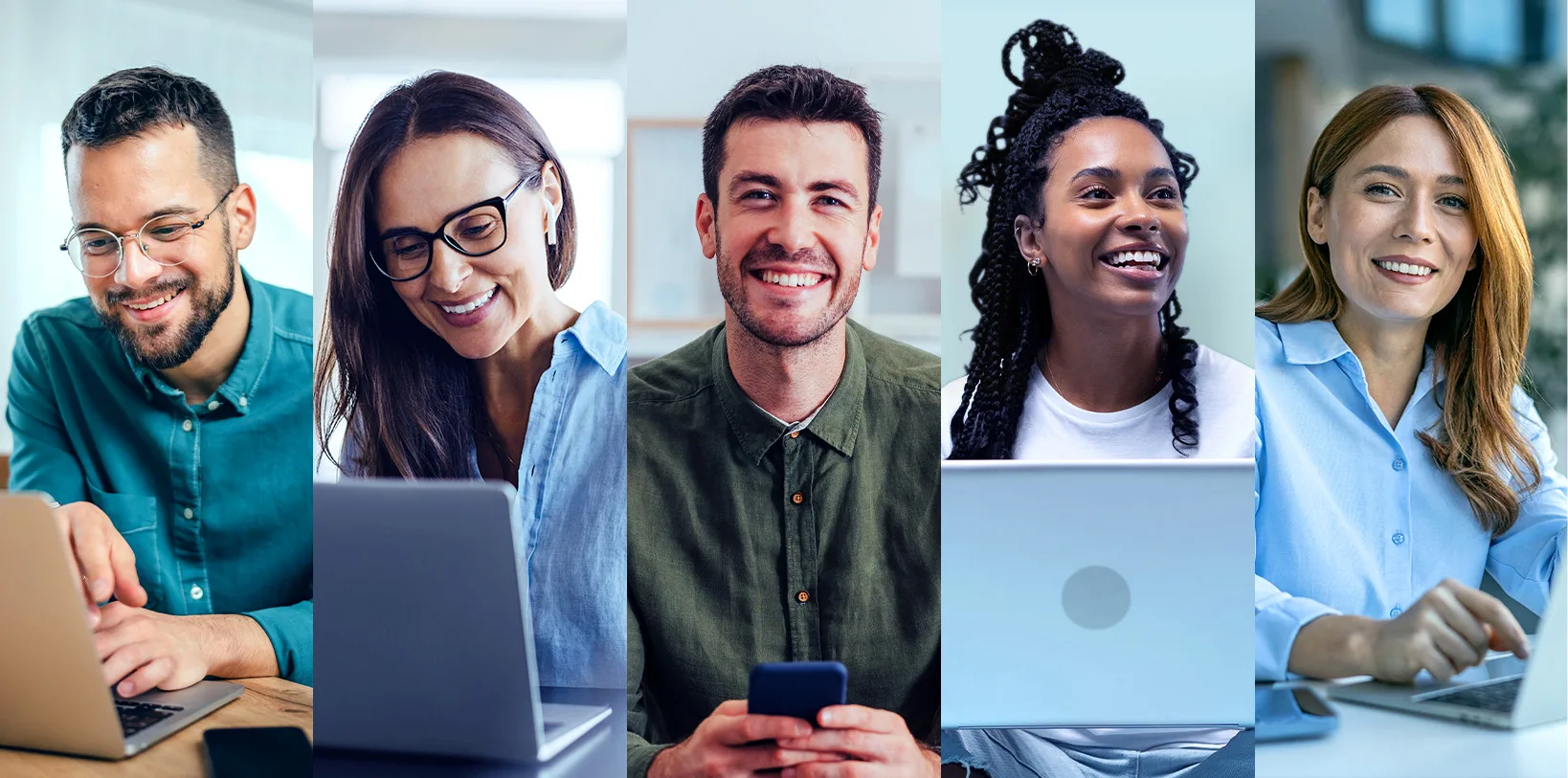 Afiliados trabalhando na Afilio com laptop